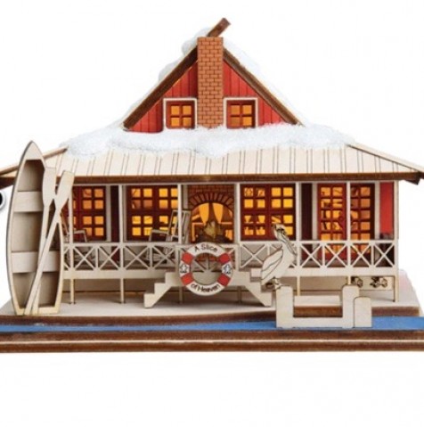 Ginger Cottages Wooden Ornament - Lake House